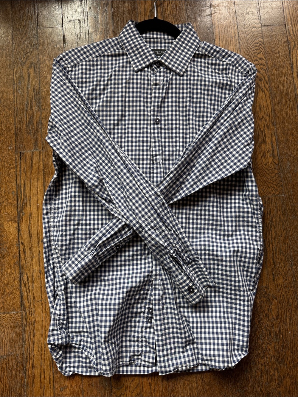 Givenchy Navy & White Gingham Button-Down Shirt